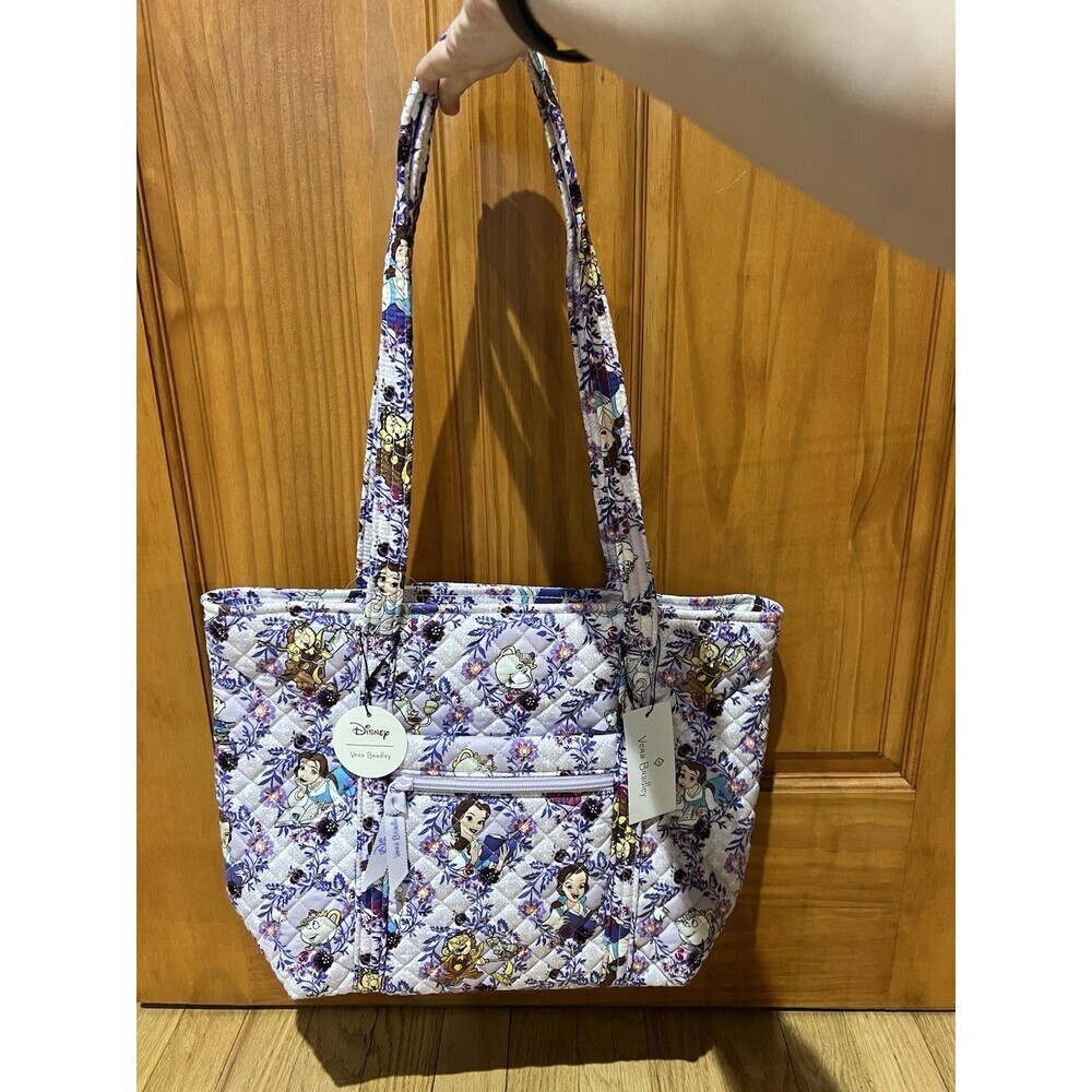 NWT Vera Bradley Disney Small Vera Tote Bag Belle Floral Limited Edition - Picture 4 of 8